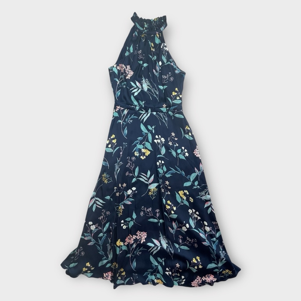 Banana Republic Navy Floral Halter Maxi Dress Size 2 NWT